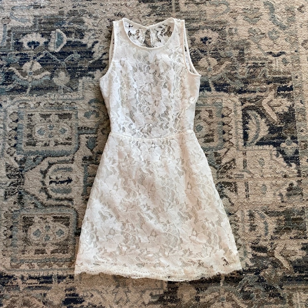 Beautiful white lace dress.